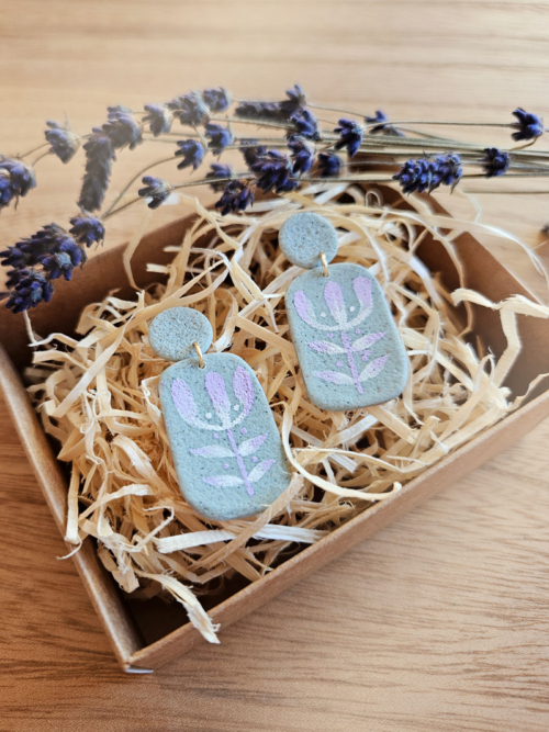 etno lilled käsitöö kõrvarõngad