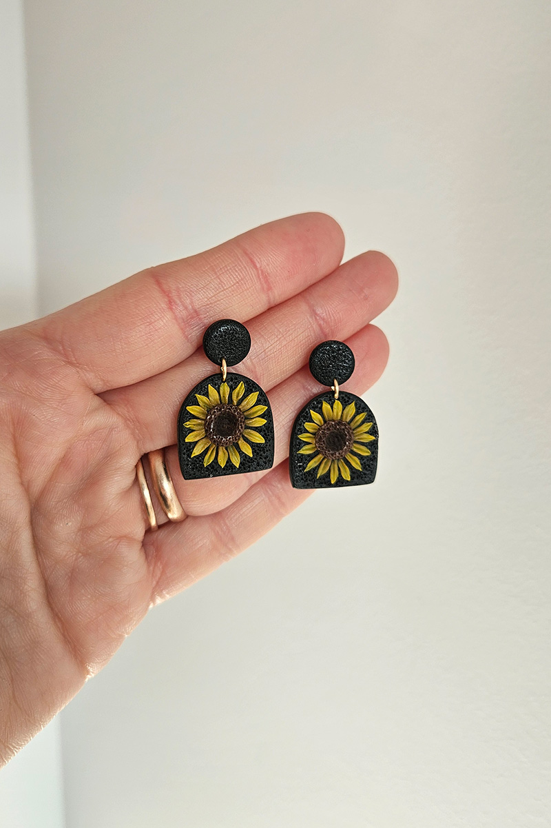 eesti disain kõrvarõngad päevalillega