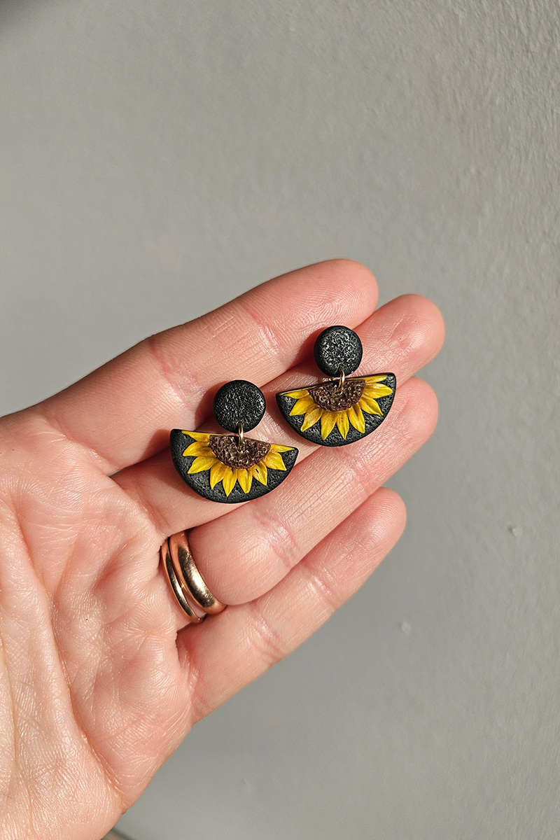 eesti disain kõrvarõngad päevalillega