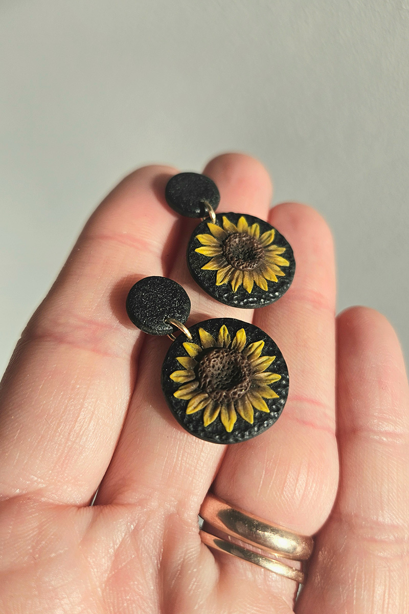 eesti disain kõrvarõngad päevalill