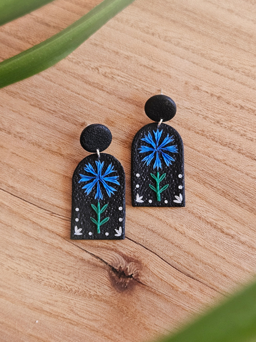 rukkilillega kõrvarõngad