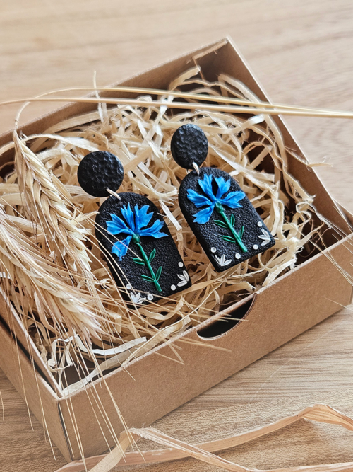 rukkilillega eesti käsitöö kõrvarõngad