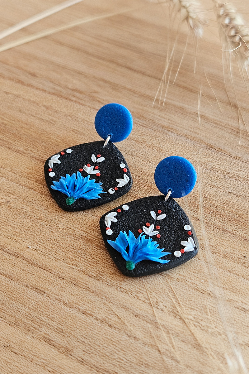 rukkilillega eesti disainer kõrvarõngad