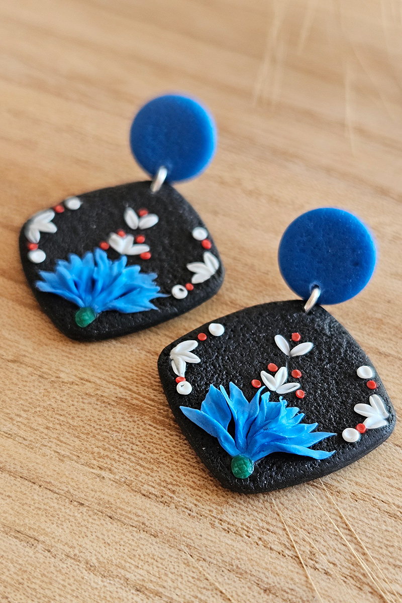 rukkilillega eesti disainer kõrvarõngad