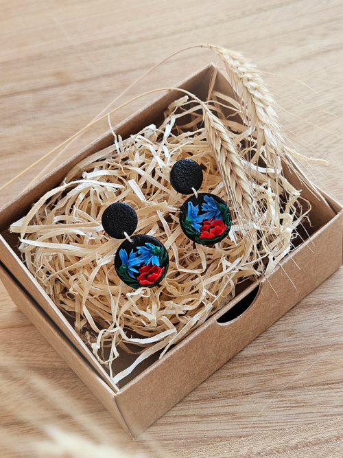 rukkilillega eesti disainer kõrvarõngad