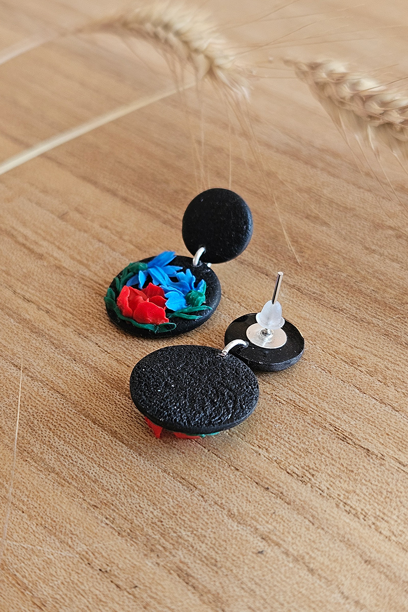 rukkilillega eesti käsitöö kõrvarõngad