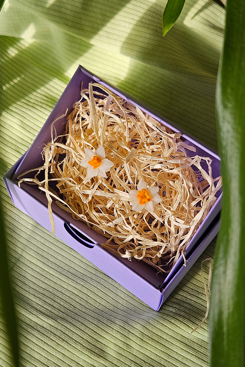 nartsissiga eesti disain kõrvarõngad