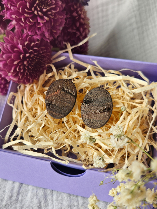 eesti disain käsitöö kõrvarõngad pruunid pronksid