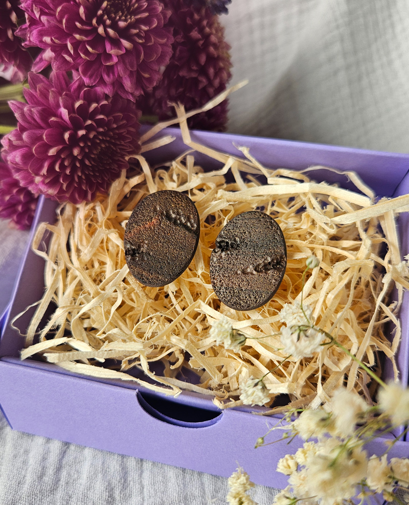 eesti disain käsitöö kõrvarõngad pruunid pronksid